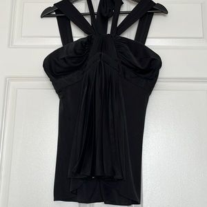 Stylish Black BCBG Maxazria Halter Top, Size S